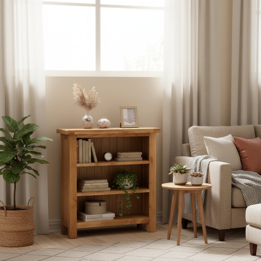 Oak Low Bookcase Furniture at World Of Decor NZ
