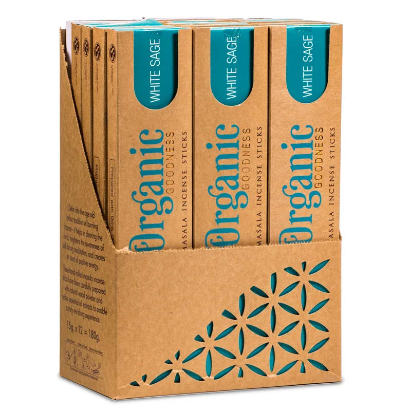 Organic Malasa Incense Stick 15g - White Sage INCENSE at World Of Decor NZ