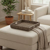 Ottoman Square Cane Trays Grey Color-Large Cane & Rattan at World Of Decor NZ