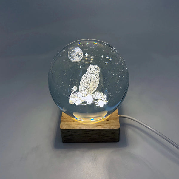 Owl Crystal Ball with LED Light Collectibles/Novelties/Wheels at World Of Decor NZ