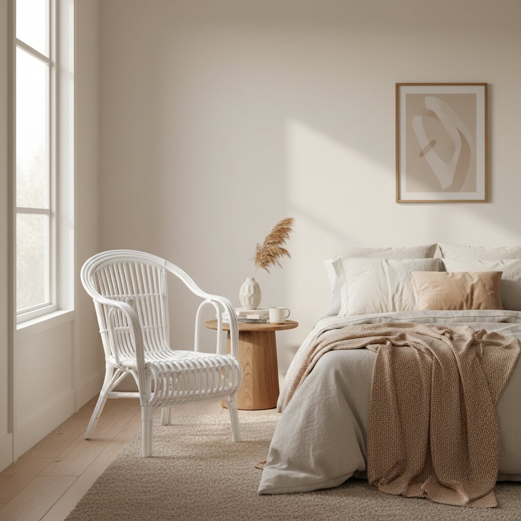 OZ Rattan Chair- White RATTAN & CANE FURNITURE at World Of Decor NZ
