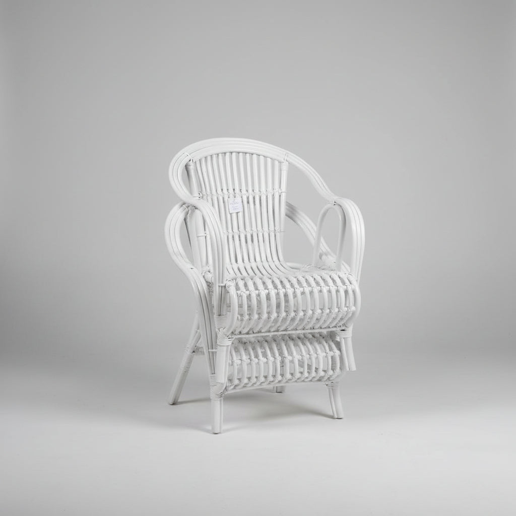 OZ Rattan Chair- White RATTAN & CANE FURNITURE at World Of Decor NZ