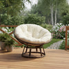 Papason Chair - Dark Brown Chair + Cream Cushion CHAIR at World Of Decor NZ