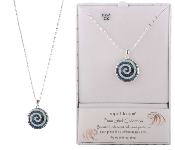 Paua Shell Koru Swirl Necklace* JEWELLERRY at World Of Decor NZ