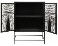 Peacock Rattan Black Display Cabinet FURNITURE at World Of Decor NZ