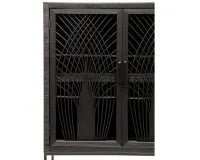 Peacock Rattan Black Display Cabinet FURNITURE at World Of Decor NZ