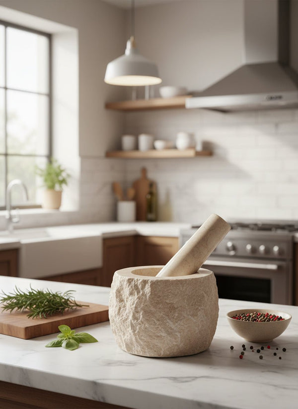 Pestal & Mortar Marble KITCHEN ACCESSORIES at World Of Decor NZ