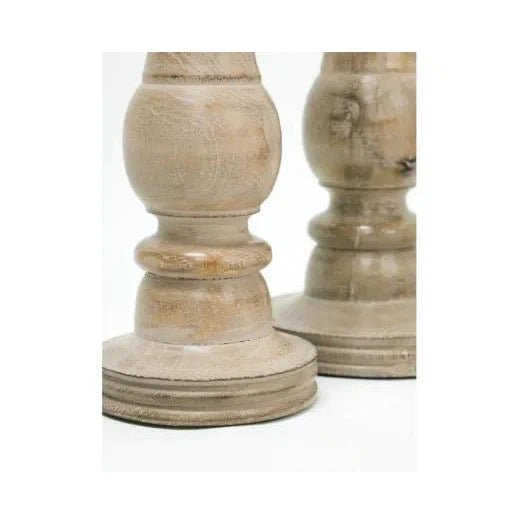 Piper Carved Wood Candle Holder* - M CANDLES HOLDER at World Of Decor NZ