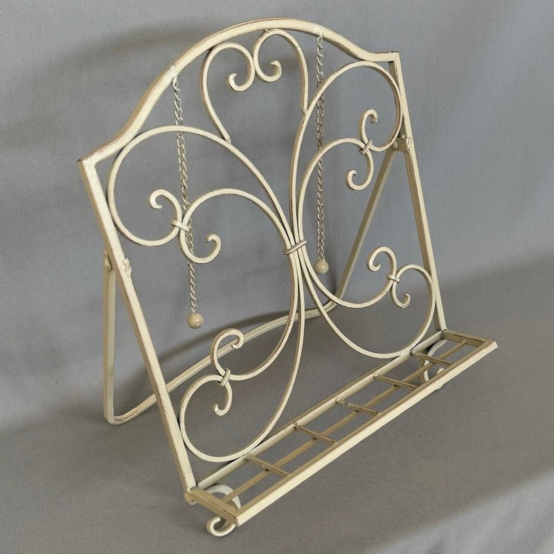 Recipe book holder-Cream Colour METAL/CAST IRON at World Of Decor NZ