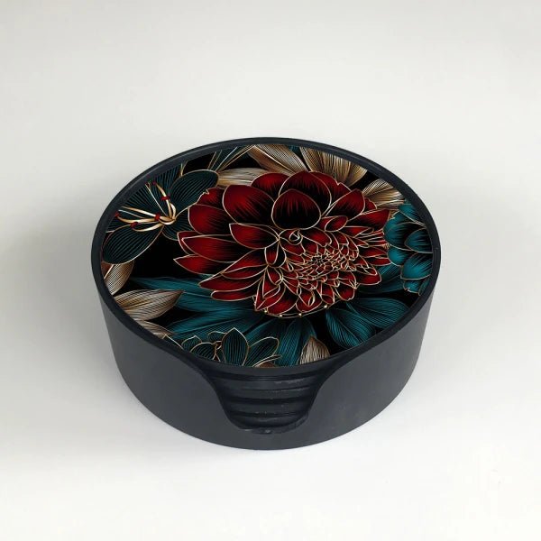 Red Flower Coster set of 6 COASTER at World Of Decor NZ