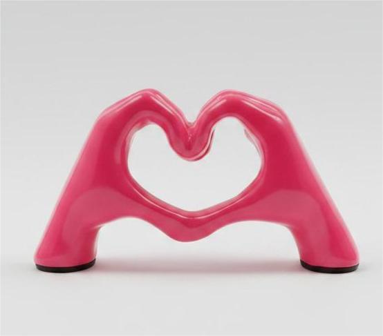 Resin Love Hand 8cm-Pink SCULPTURE/ORNAMENT & ANIMAL at World Of Decor NZ