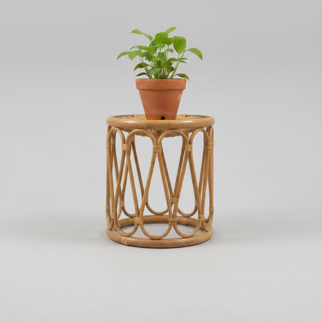 Round Cane Stool /Plant Stand RATTAN & CANE FURNITURE at World Of Decor NZ