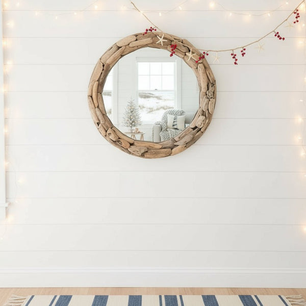 Rustick Driftwood Mirror 60cm - Round MIRRORS at World Of Decor NZ