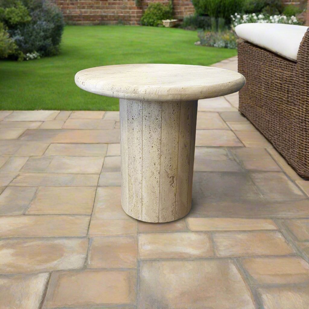Sandstone Round Side Table SIDE TABLE at World Of Decor NZ