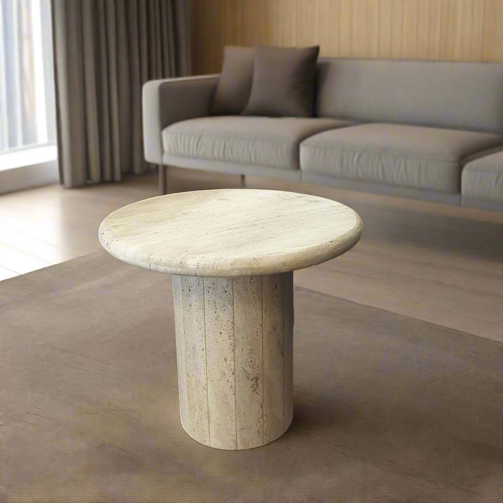 Sandstone Round Side Table SIDE TABLE at World Of Decor NZ