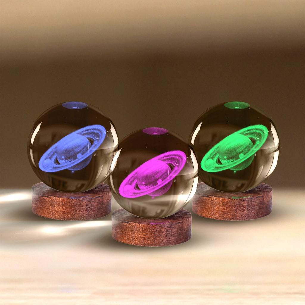 Saturn 3D Crystal Ball Lamp Collectibles/Novelties/Wheels at World Of Decor NZ