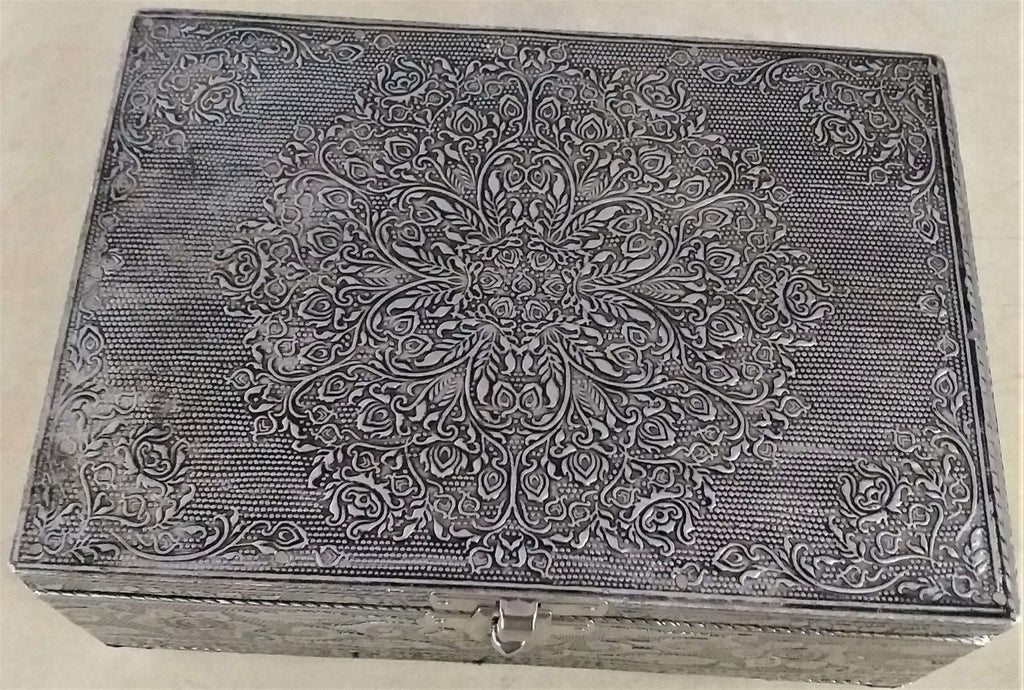 Silver Jewelry Box Lotus Mandala SPIRITUAL, HEALTH & BEAUTY at World Of Decor NZ