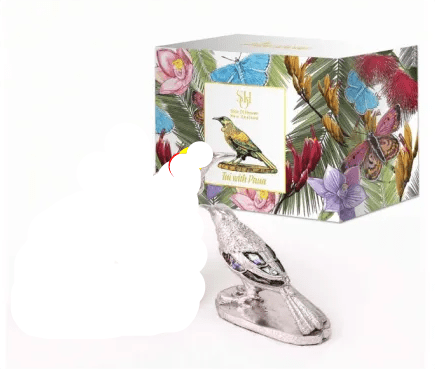 Silver Tui W Paua 8.5cm KIWIANA at World Of Decor NZ