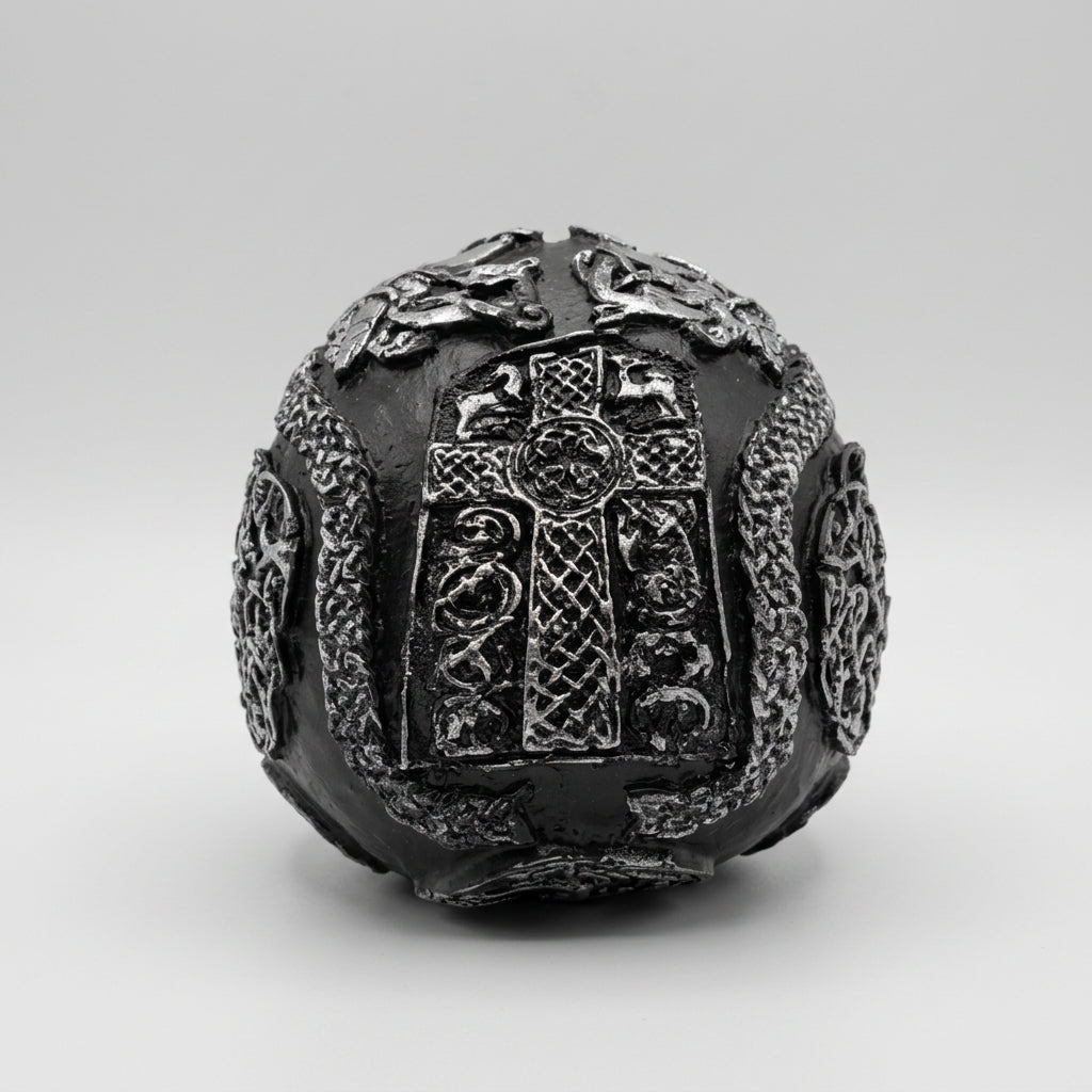 Skull Celtic-Silver/Black 17x12x10 Poly Resin Figurines & Animals at World Of Decor NZ
