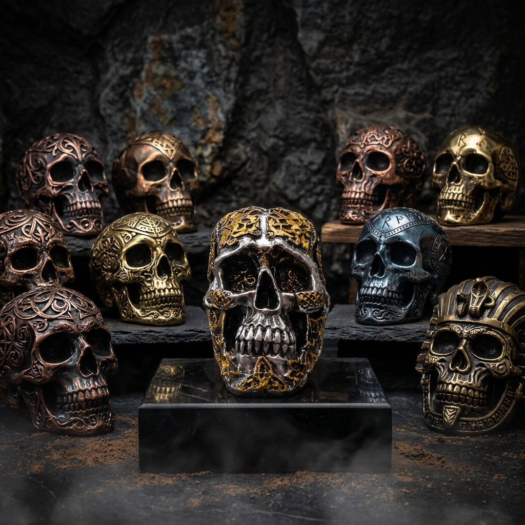 Skull Celtic-Silver/Gold 17x12x10 Poly Resin Figurines & Animals at World Of Decor NZ