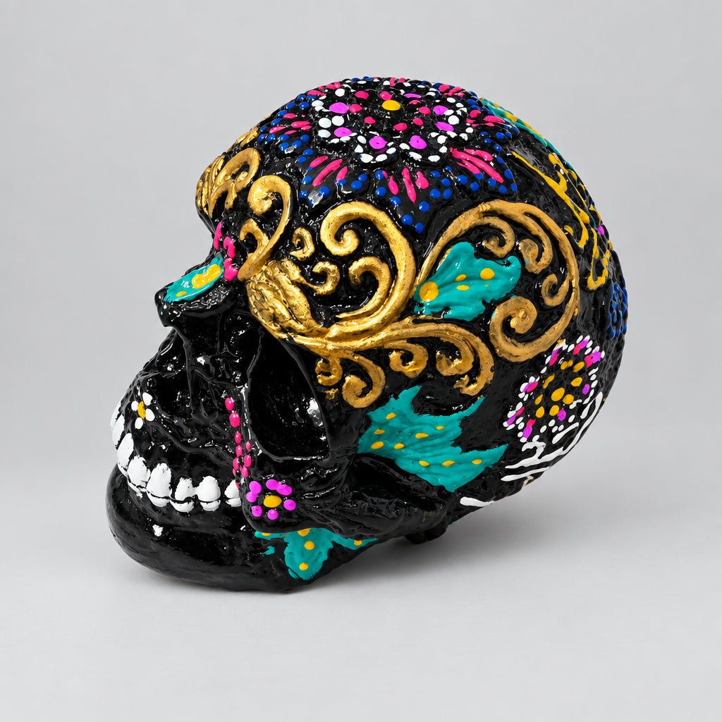 Skull Psychedelic 10cm-Painted SCULPTURE/ORNAMENT & ANIMAL at World Of Decor NZ