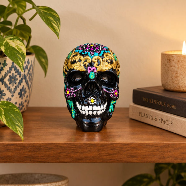 Skull Psychedelic 10cm-Painted SCULPTURE/ORNAMENT & ANIMAL at World Of Decor NZ