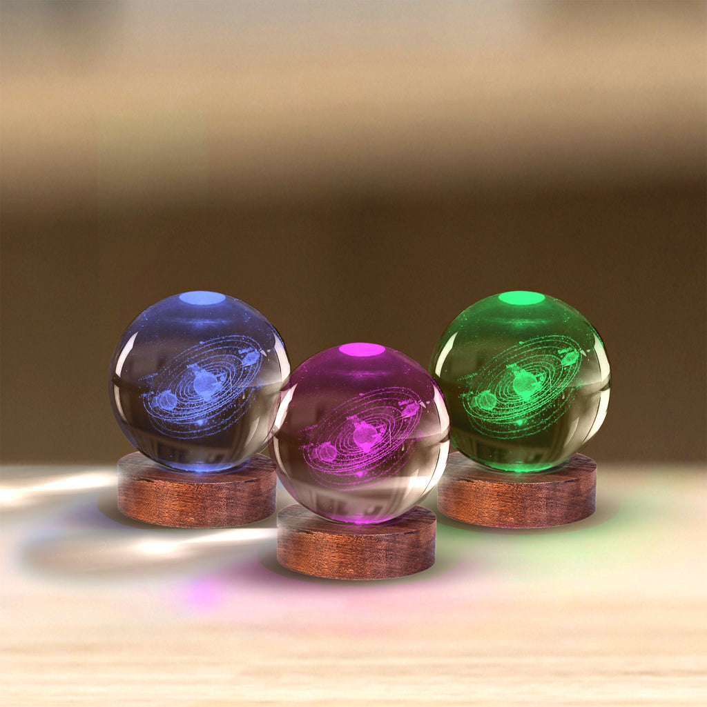Solar System 3D Crystal Ball Lamp Collectibles/Novelties/Wheels at World Of Decor NZ