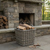 Square Cane Log Basket Grey Wash Color Cane & Rattan at World Of Decor NZ