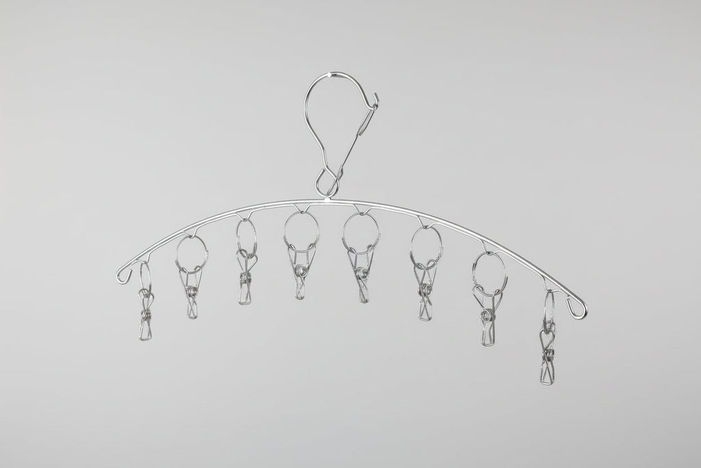 Stainless Steel Clothes Hanger Hooks with 8 clips Home Accessories at World Of Decor NZ
