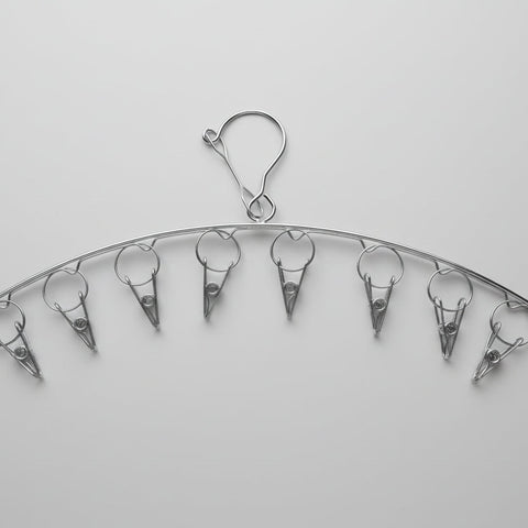 Stainless Steel Clothes Hanger Hooks with 8 clips Home Accessories at World Of Decor NZ