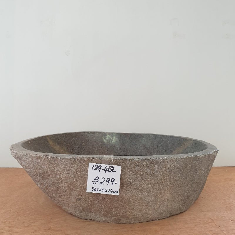 Stone Bird Bath Bowl 129 - 4BL VOLCANIC ROCK at World Of Decor NZ