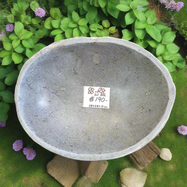 Stone Bird Bath - Bowl VOLCANIC ROCK at World Of Decor NZ