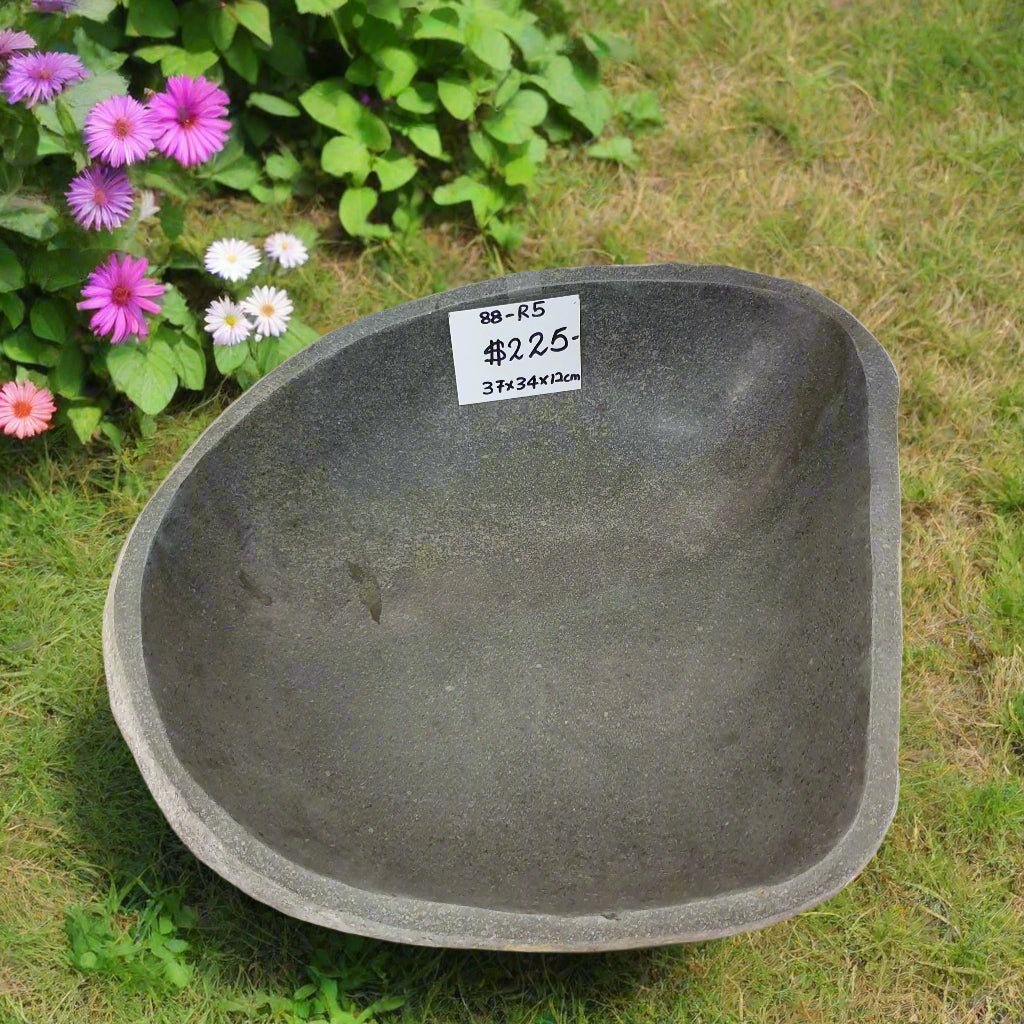 Stone Bird Bath Bowl - R5 VOLCANIC ROCK at World Of Decor NZ