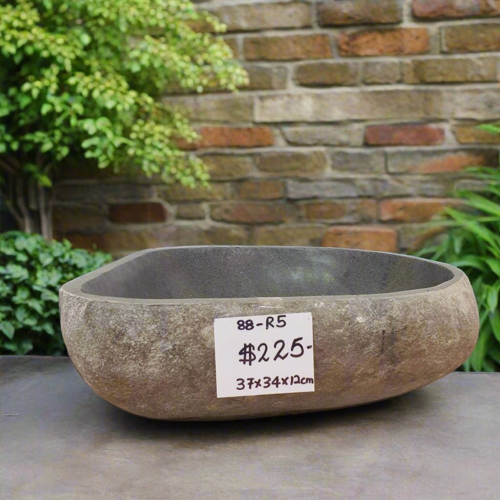 Stone Bird Bath Bowl - R5 VOLCANIC ROCK at World Of Decor NZ