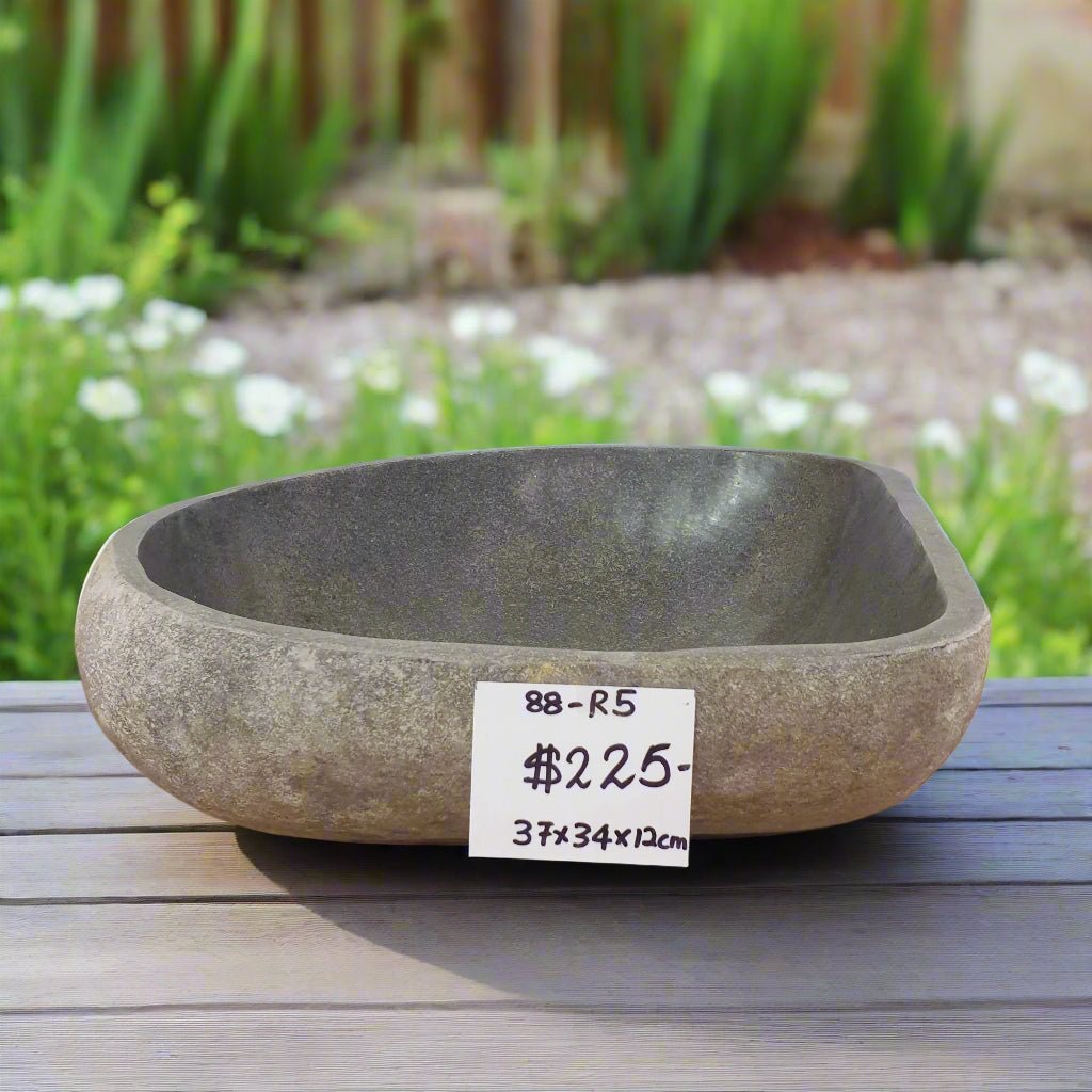 Stone Bird Bath Bowl - R5 VOLCANIC ROCK at World Of Decor NZ