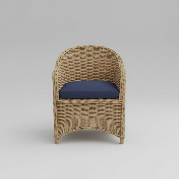 Surabaya Cane Chair With Blue Cushion RATTAN & CANE FURNITURE at World Of Decor NZ