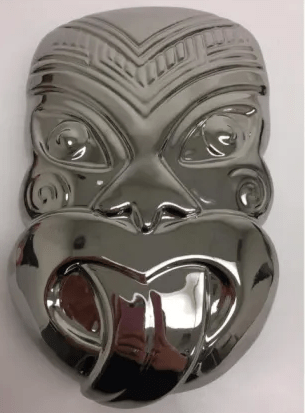 Taniwha Ceremic Wall Hanging 25cm - Chrome KIWIANA at World Of Decor NZ