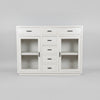 Teak Buffet 7 Drawers 2 Glass Doors - Whitewash BUFFET/SIDE BOARD at World Of Decor NZ