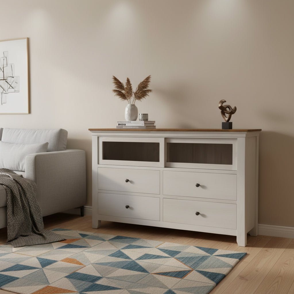 Teak Buffet/ Side Board 4 Drawers 2 Doors FURNITURE at World Of Decor NZ