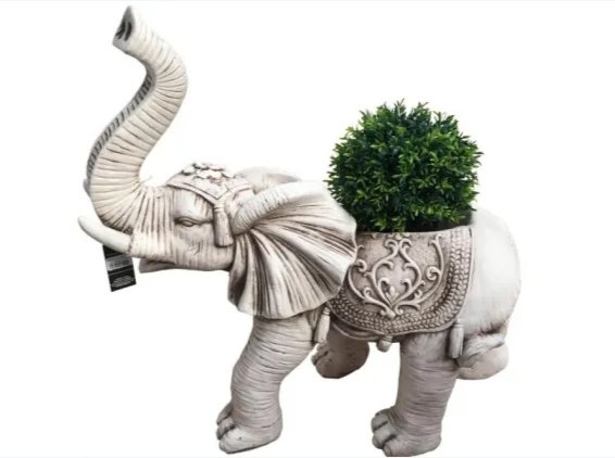 Trunk Up Elephant Statue Planter at World Of Decor NZ