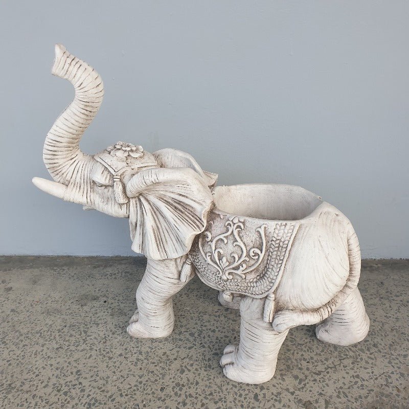 Trunk Up Elephant Statue Planter at World Of Decor NZ