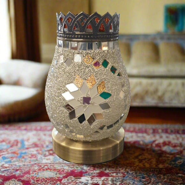 Turkish Mosaic Prosperity Lamp And Oil Burner Oval - 9 MORROCCAN LAMP at World Of Decor NZ