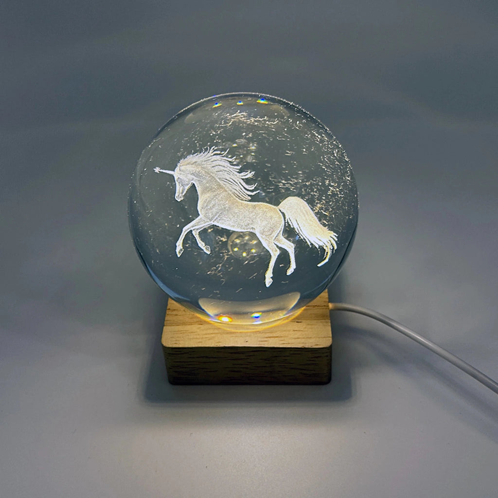 Unicorn Crystal Ball with Light Collectibles/Novelties/Wheels at World Of Decor NZ