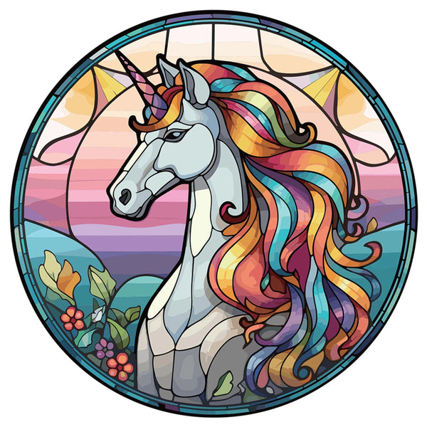 Unicorn Stained Glass Hanger 30cm Wall Art, Affirmations & Hangings at World Of Decor NZ