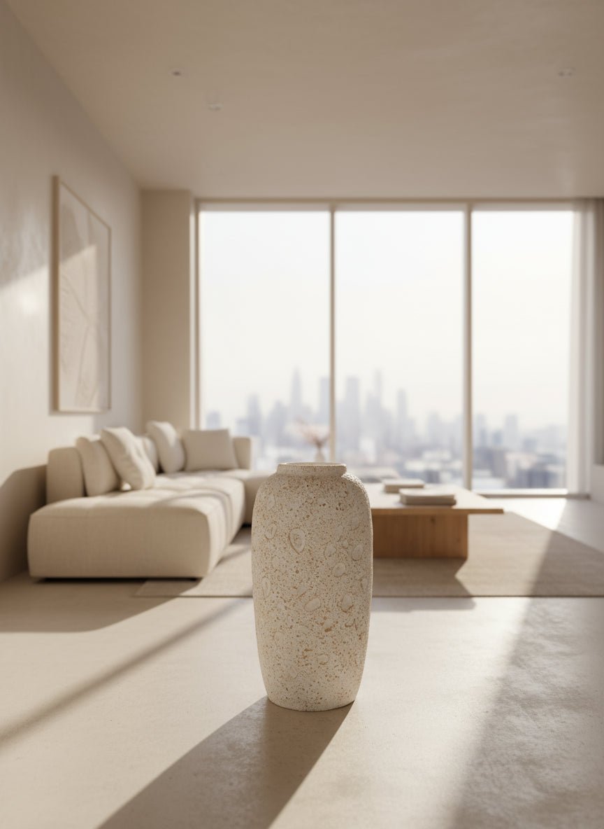 Violet Vase Distressed White 51cm* VASES at World Of Decor NZ