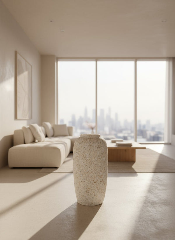 Violet Vase Distressed White 51cm* VASES at World Of Decor NZ