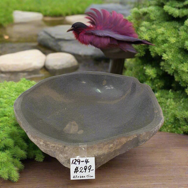 Volcano Stone Bird Bath Bowl 129 - 4 VOLCANIC ROCK at World Of Decor NZ