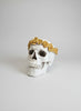 White Skull with Gold Roses Poly Resin Figurines & Animals at World Of Decor NZ