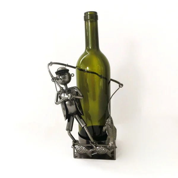 Wine Bottle Holder Fishing Collectibles/Novelties/Wheels at World Of Decor NZ
