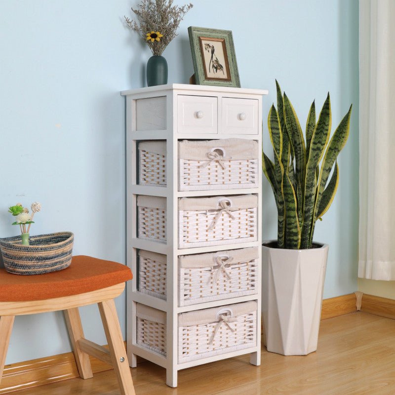 Wooden/Wicker 6 Drawer Stand Furniture at World Of Decor NZ